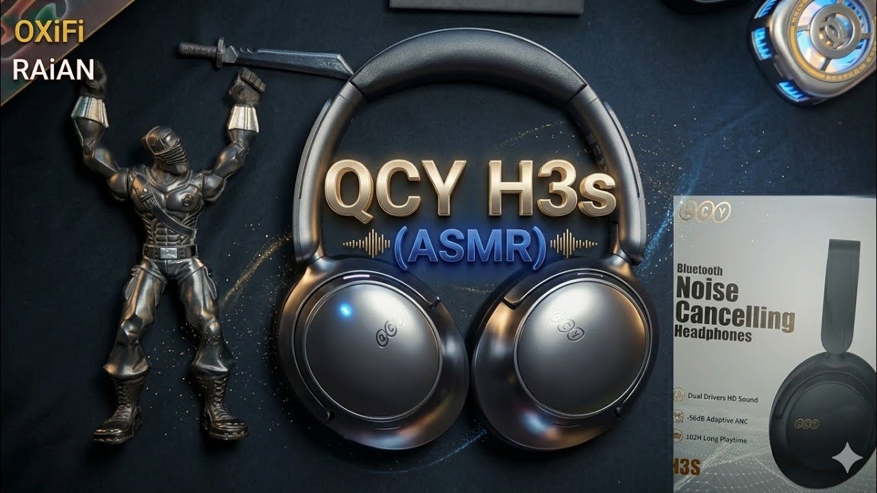 QCY H3s headphone (ANC) review with dual driver #qcy #headphone #bluetooth ,ASMR #asmr unboxing tech