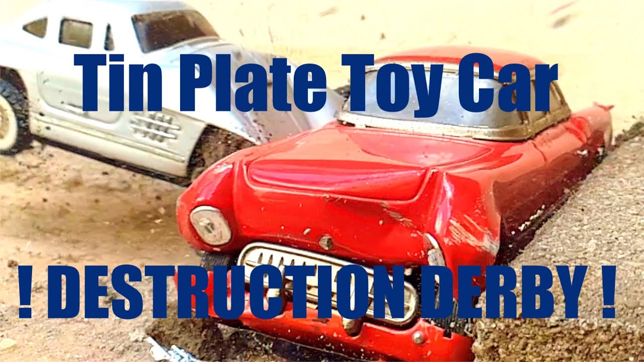 Tin Plate Toy Car DESTRUCTION DERBY!!!!! - Super Slow Motion 1000fps
