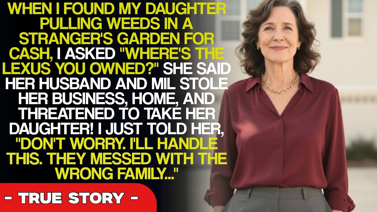 I found my daughter pulling weeds in the rain for cash. I asked 