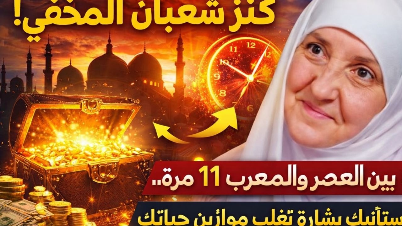 كنز شعبان المخفي! بين العصر والمغرب 11 مرة.. ستأتيك بشارة تقلب موازين حياتك ,هيفاء يونس