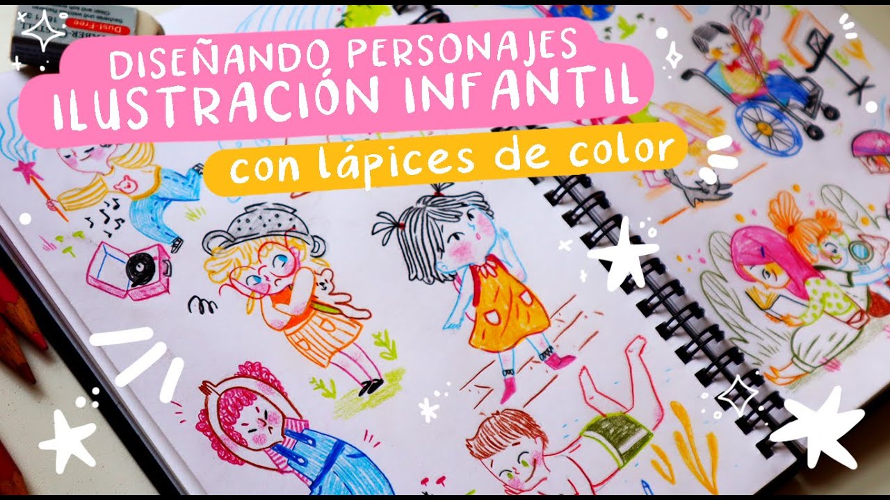 Motívate a dibujar ✏️ DISEÑO DE PERSONAJES INFANTILES con lápices de color. Ilustración Infantil