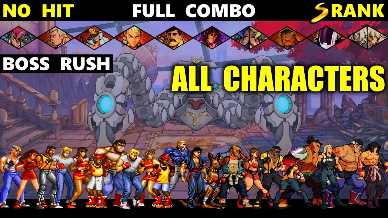 Streets of Rage 4 Boss Rush Full Combo ALL Characters