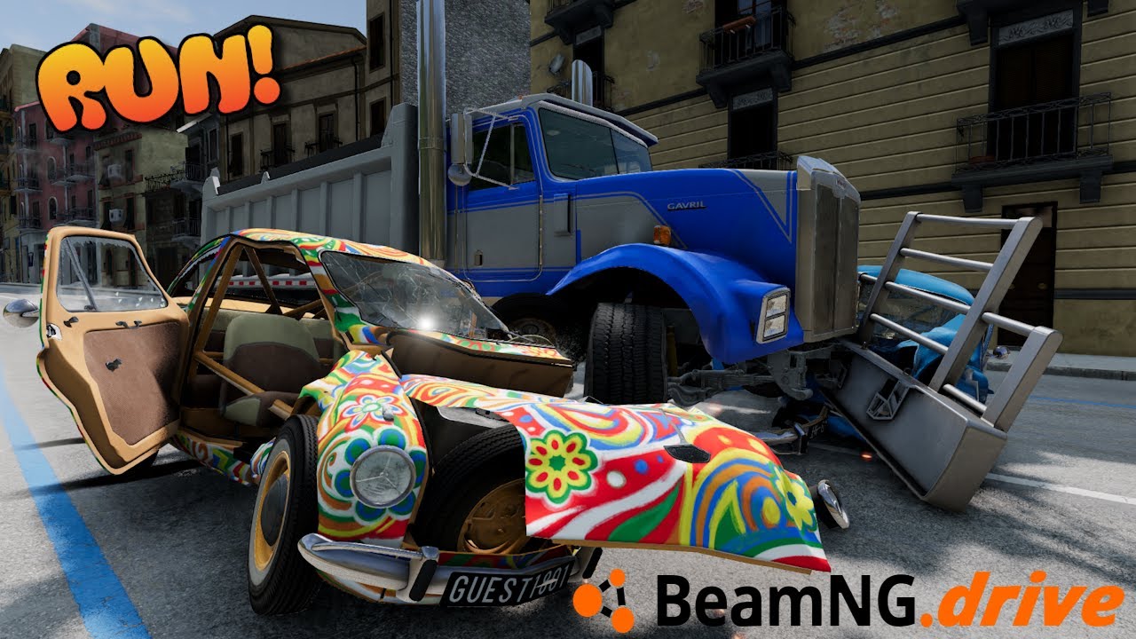 BeamNG.drive MP — состязание Gaint Semi Truck против Small Car