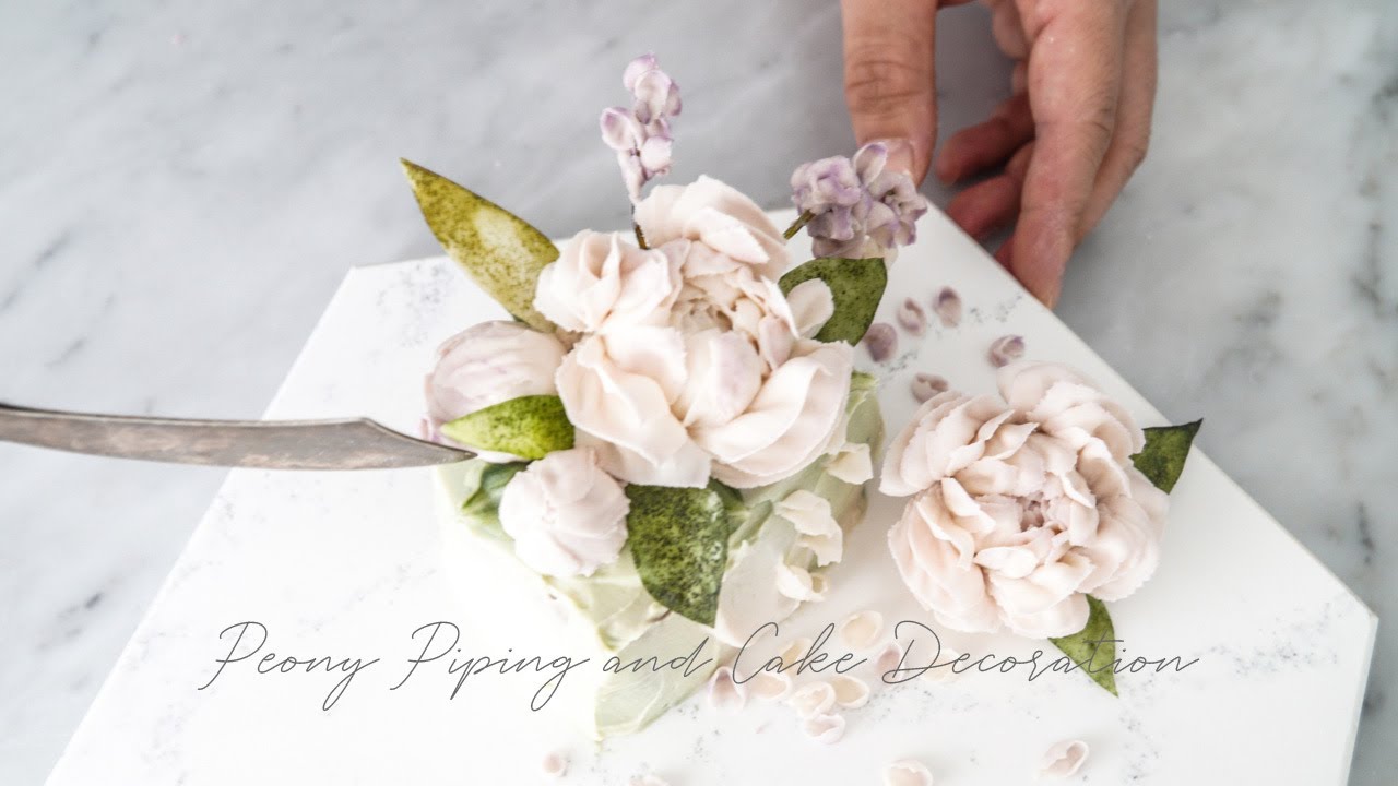 앙금플라워 작약 파이핑, 작약짜기, 어레인지/Peony Piping and Cake Decoration