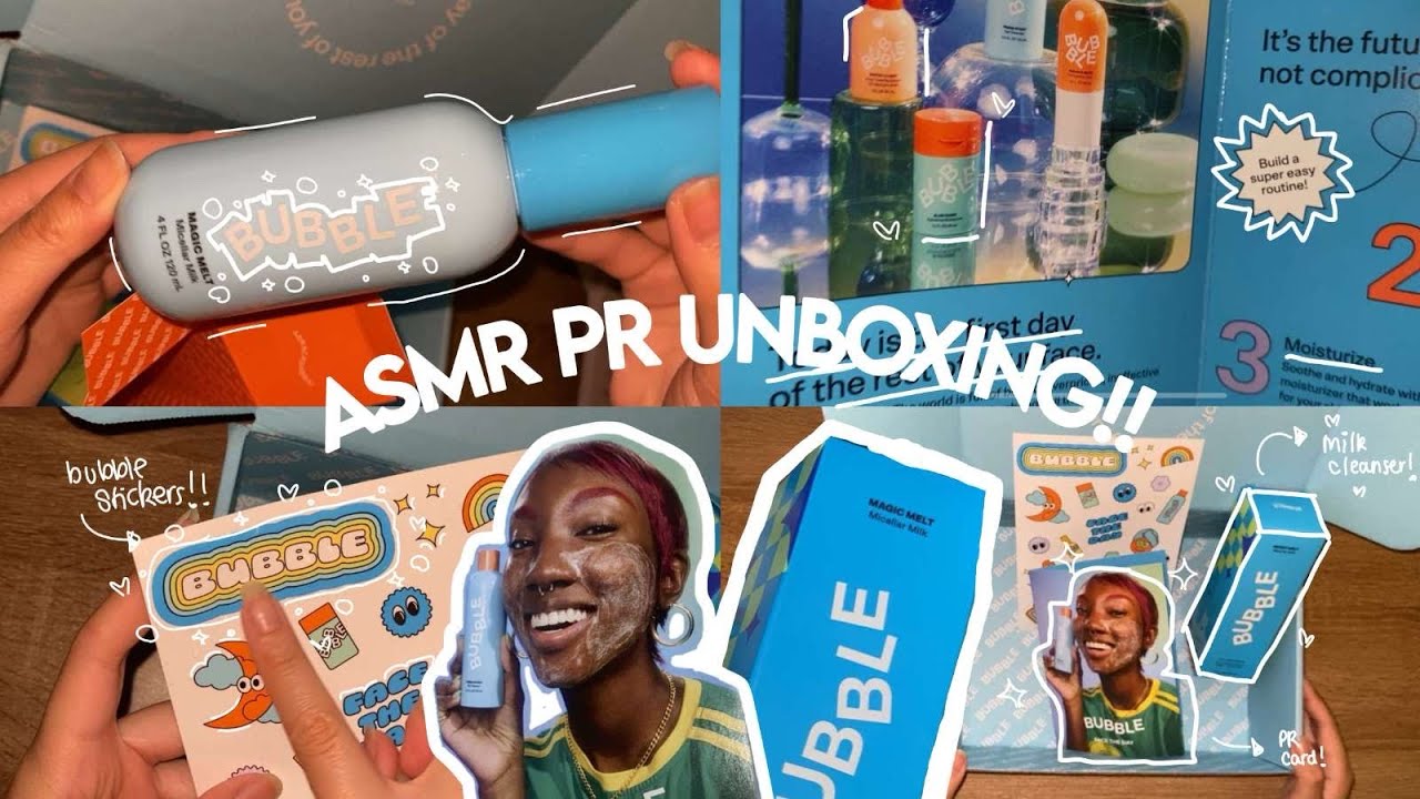 ASMR PR UNBOXING + link in desc to be a bubble ambassador !! 😚🫧