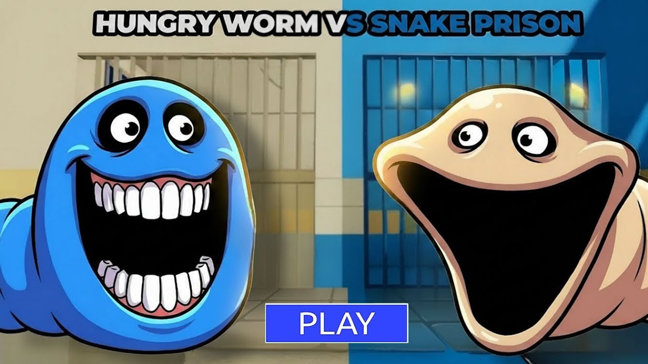 HUNGRY WORM VS HUNGRY SNAKE PRISON RUN! (OBBY) - Worm Escapes Hungry Trap Prison!