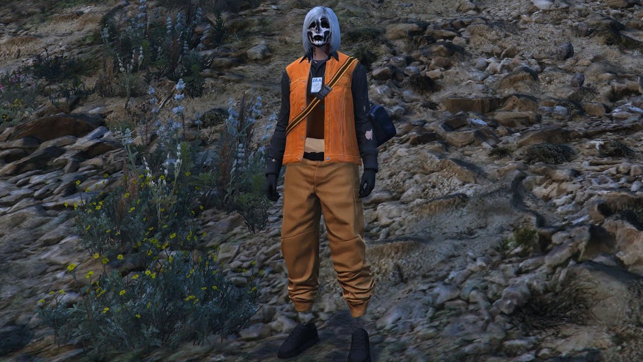 Gta5 online Nicee glitched orange female outfit