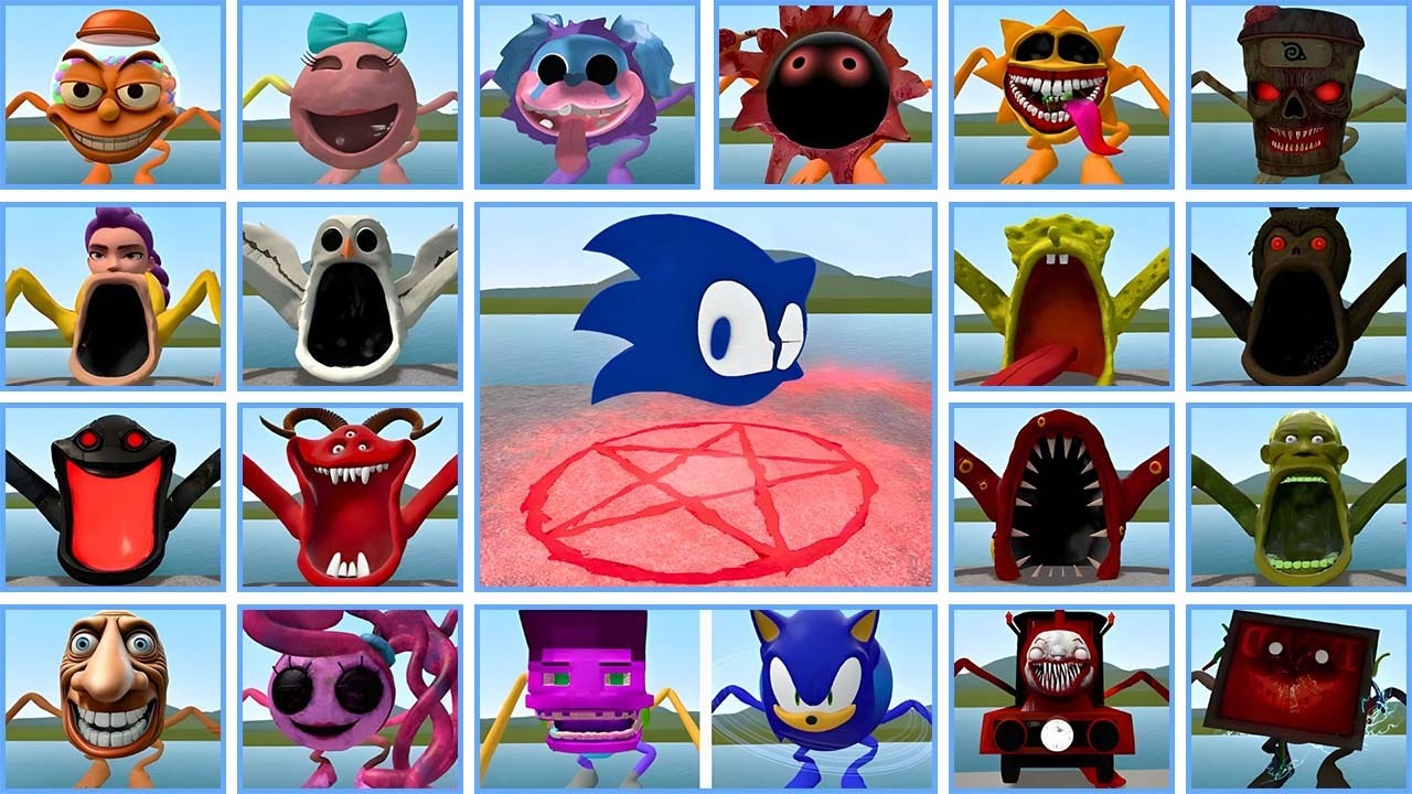 ULTIMATE SHOWDOWN SONIC TAPES FAMILY VS THE SEA EATER FAMILY WHO IS THE STRONGEST IN GMOD!