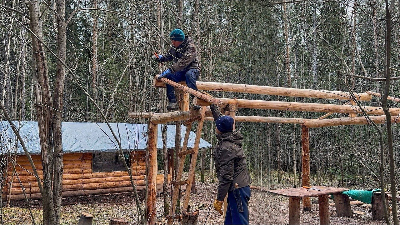 While we were building, we were hit by a blizzard and a hurricane-force wind