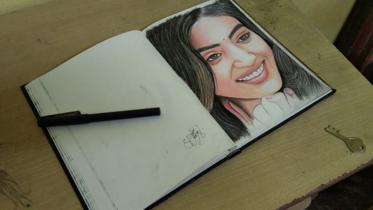 💕Nazriya color pencil drawing / nazriya WhatsApp status