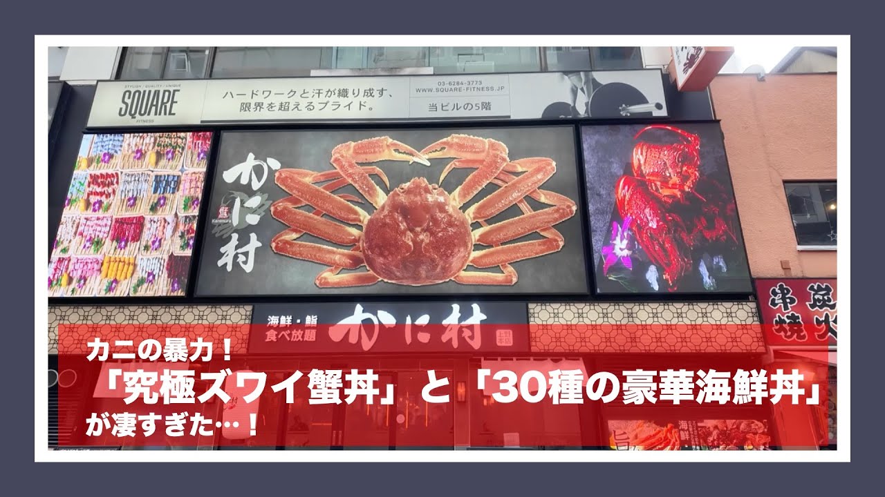 【御徒町】カニの暴力！かに村の「究極ズワイ蟹丼」と「30種の豪華海鮮丼」が凄すぎた…！
