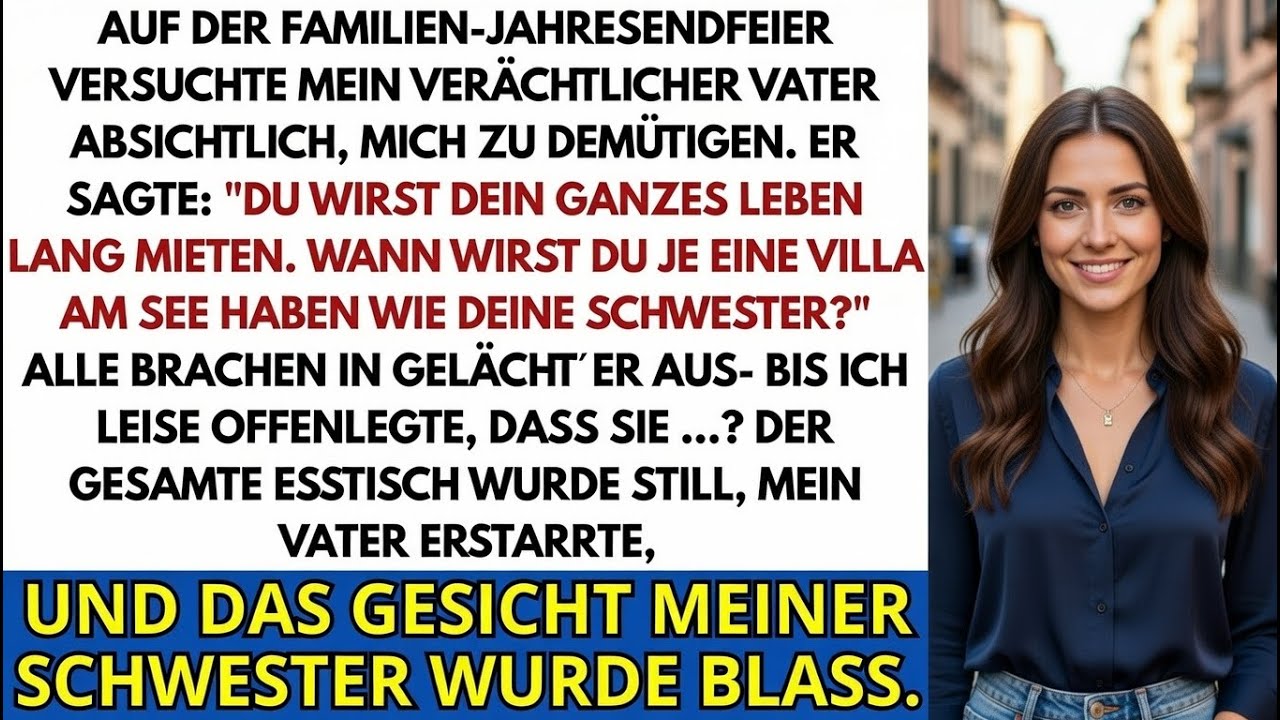 Auf der Jahresendfeier spottete mein Vater: „Wann hast du ein Haus am See?“ – bis …