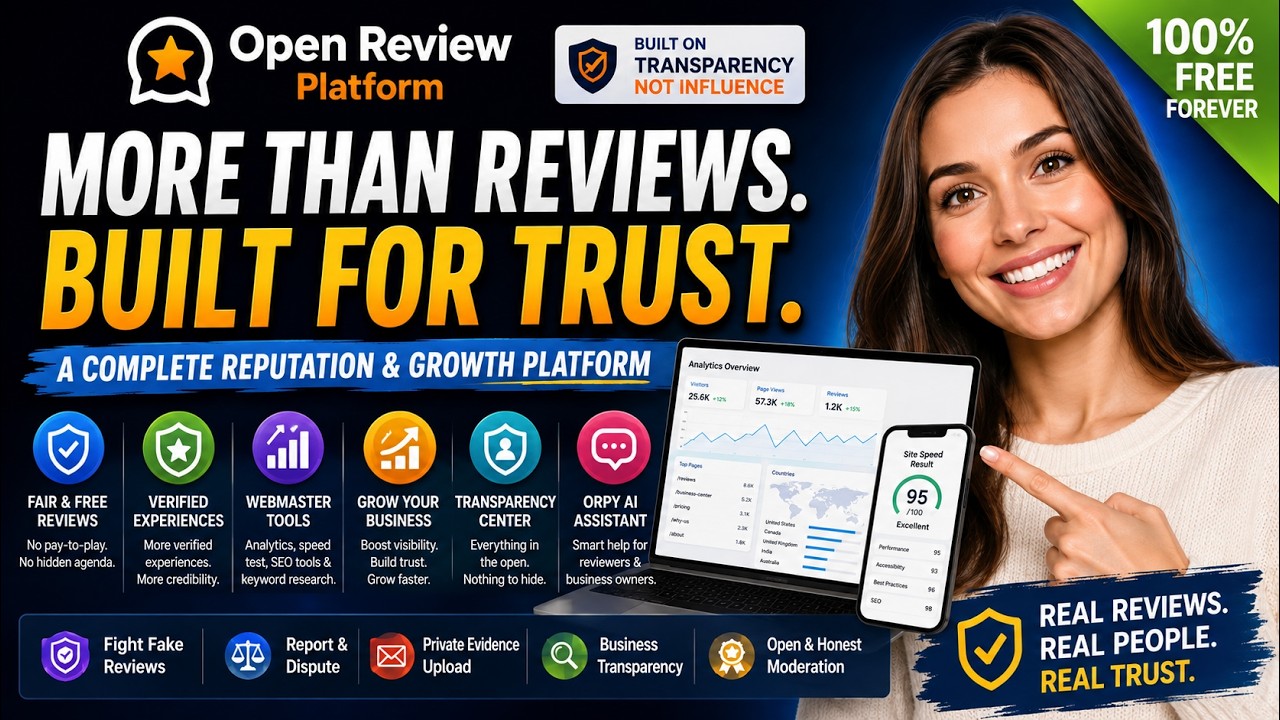Open Review Platform for Businesses &mdash; Reviews, Reputation & Webmaster Tools for Free