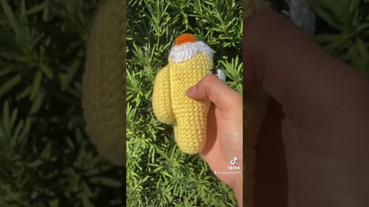Yellow is big sus! Among us Crochet with egg hat