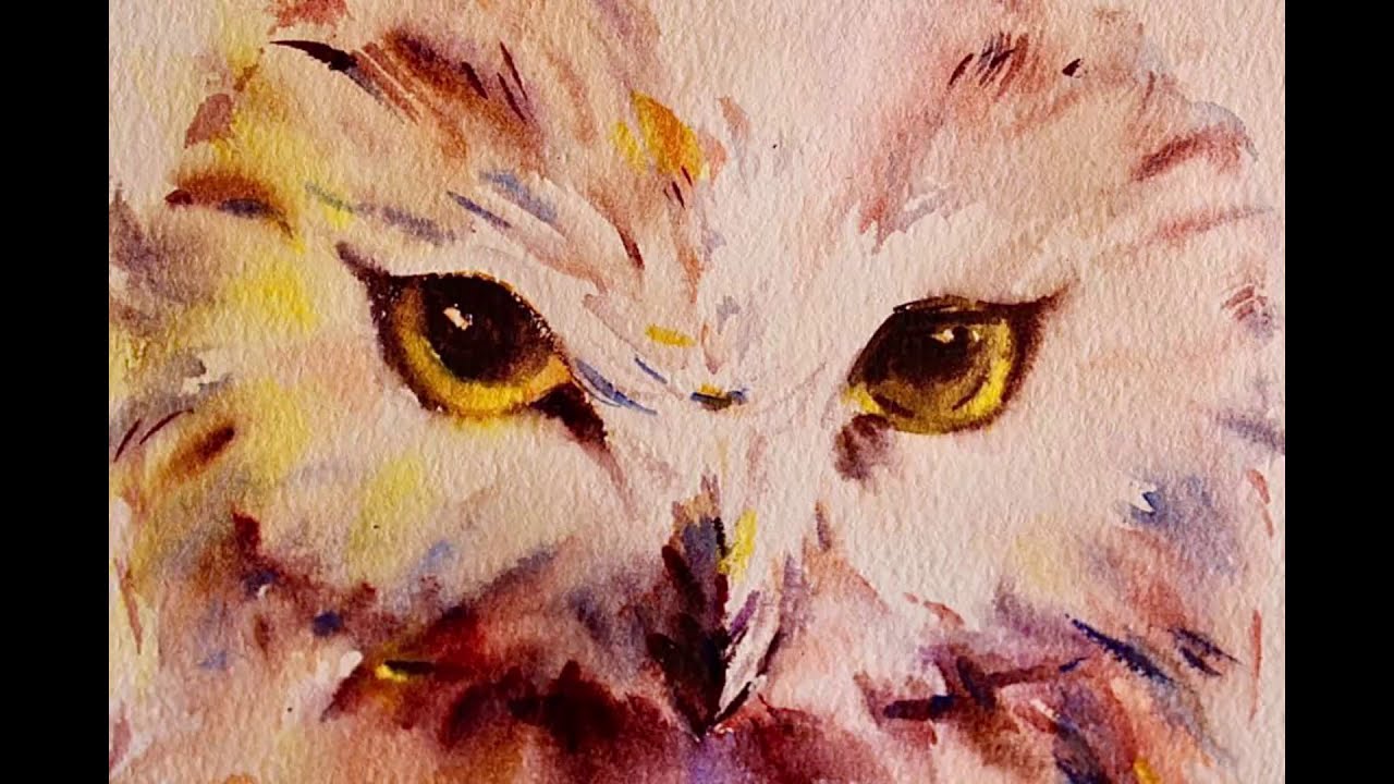 WATERCOLOR TUTORIAL: How to Paint the Owl's Eye (demo at my online class)