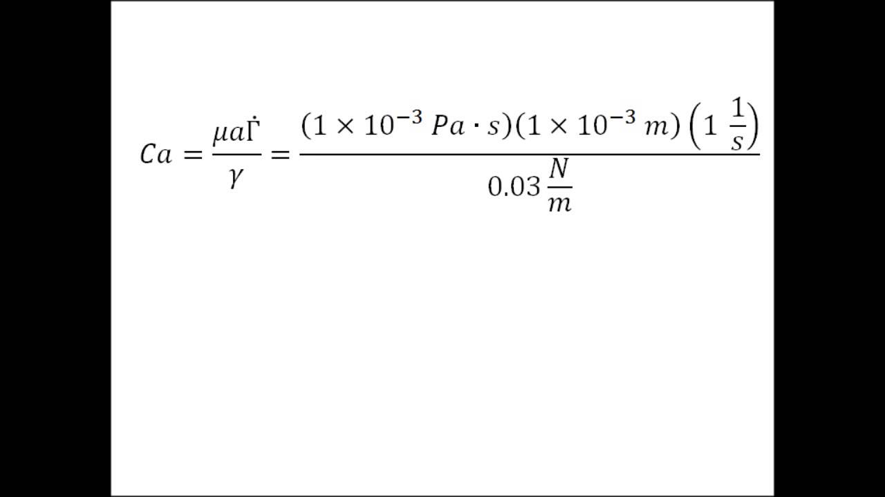 Capillary number with simulations