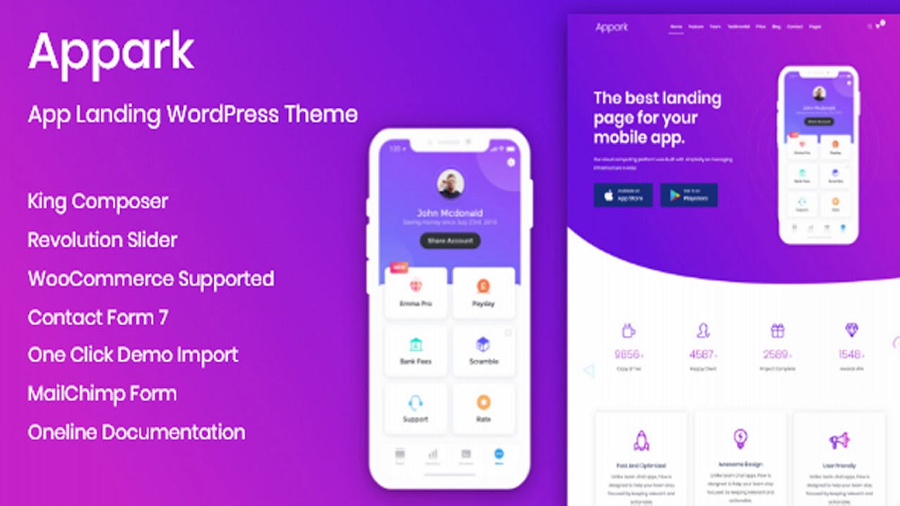 Appark &ndash; App Landing WordPress Theme | Themeforest Website Templates and Themes