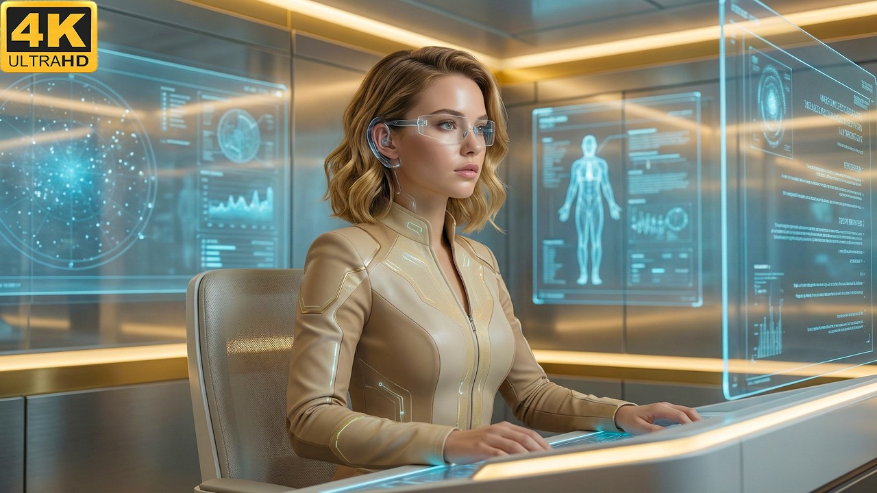 GOLDEN FUTURE CITY JOURNEY (4K) | Relaxing Luxury Sci-Fi Ambient