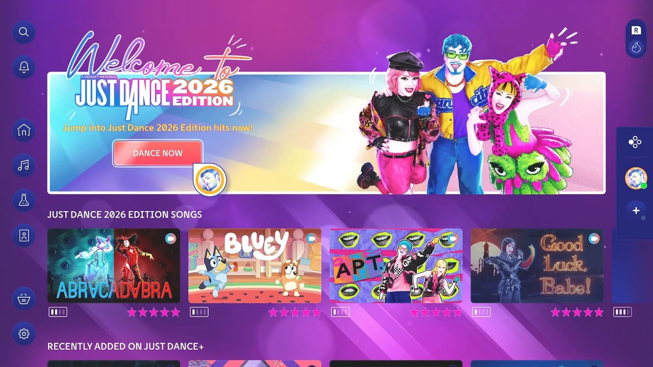 Just Dance 2026 Edition: Full Songlist + Menu