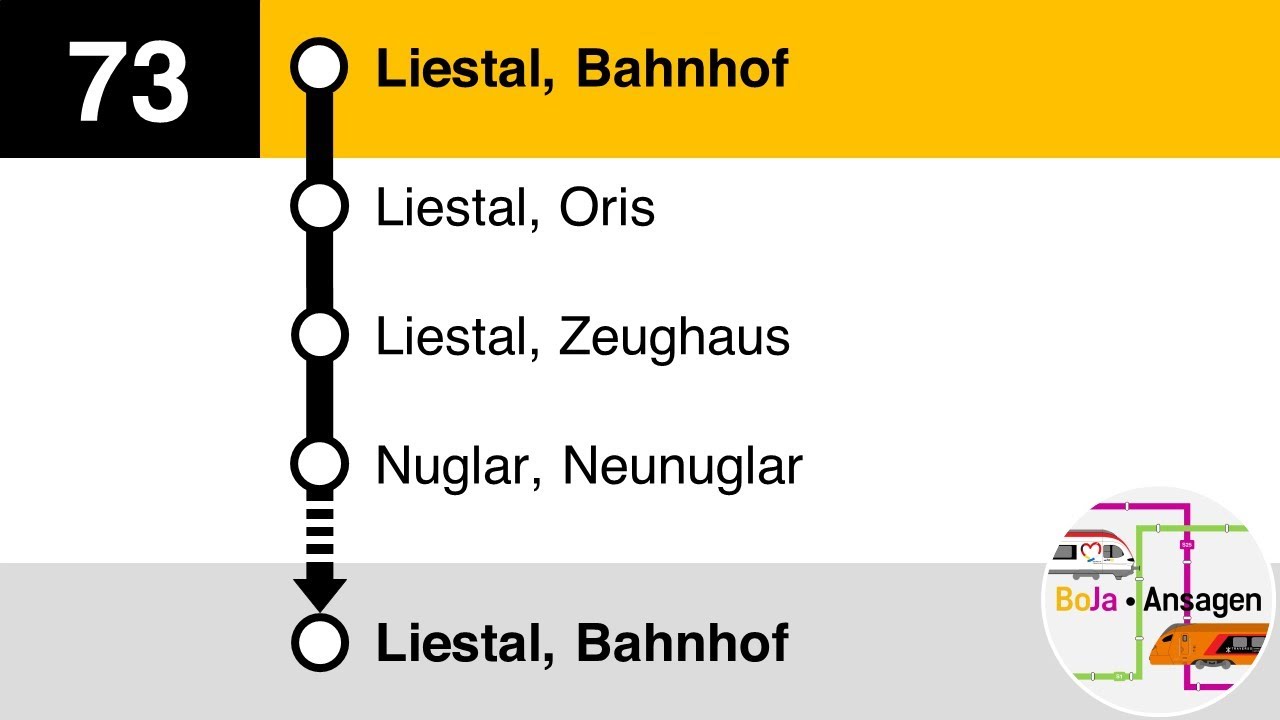 Postauto Ansagen | 73 Liestal - Nuglar | BoJa Ansagen