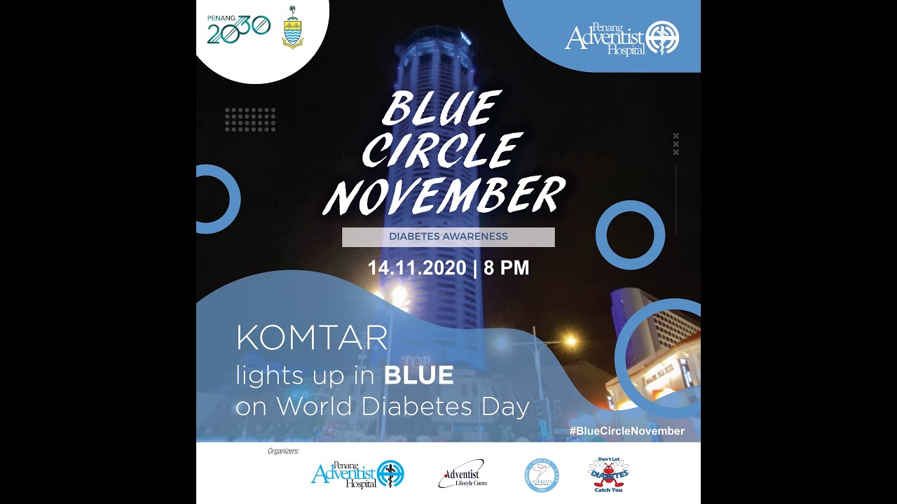 KOMTAR Turned Blue for World Diabetes Day