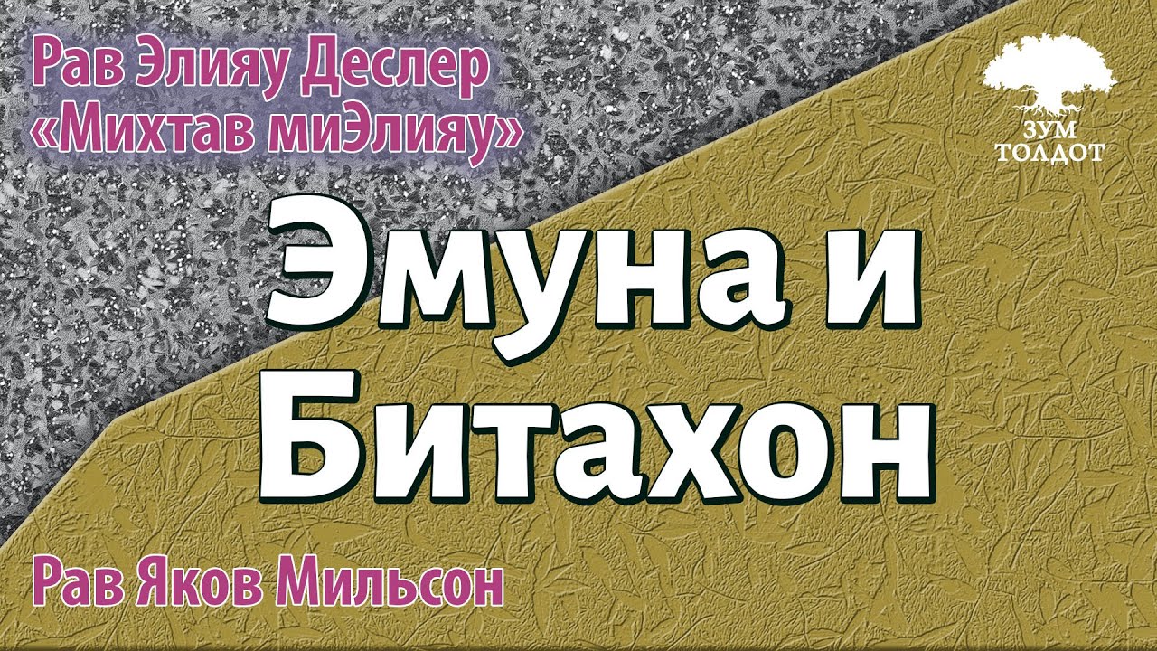 Эмуна и Битахон. Рав Яков Мильсон
