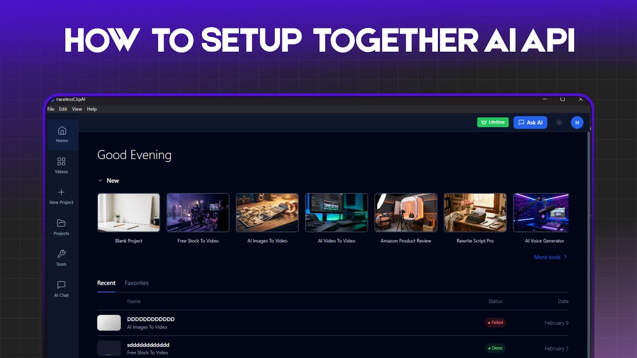 How To Setup Together AI API For FacelessClipAi (Step-by-Step Guide)