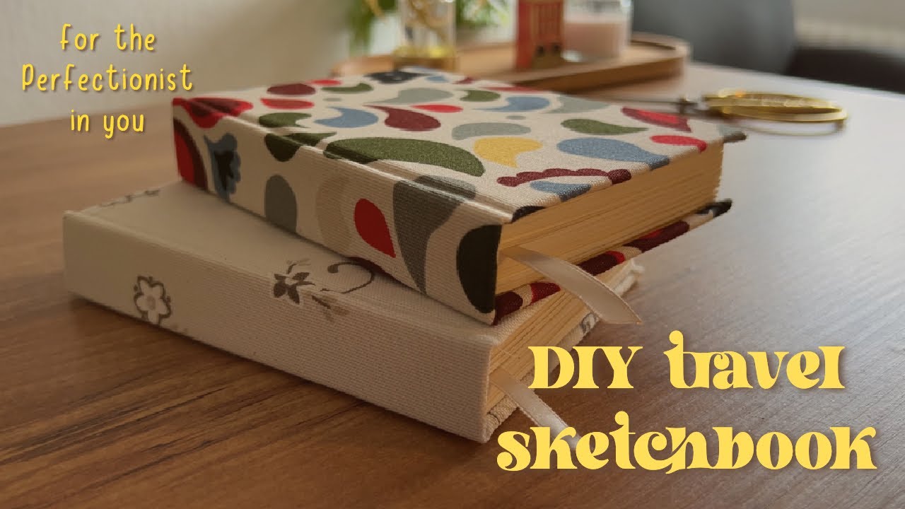 DIY travel sketchbook | Case binding Tutorial (Start to End) | Making a Book Cloth ✨