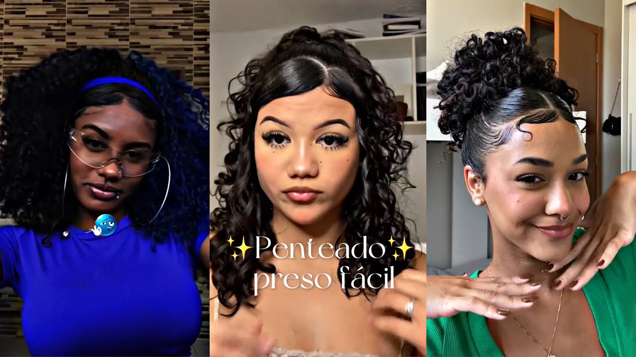 os MELHORES penteados para cabelos CACHEADOS #2| ideias de penteados