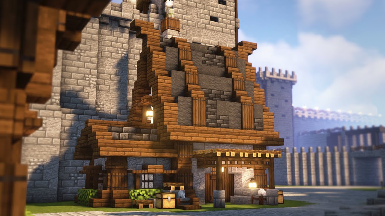 Minecraft | Como Construir Uma Casa de Pedreiro | Cidade Medieval