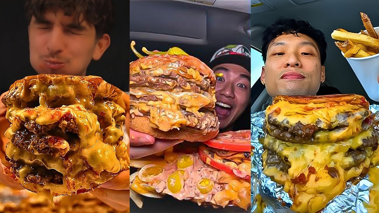 $100 Five Guys vs In-N-Out Challenge: 1 Hour Ultimate Mukbang by SoftBite ASMR