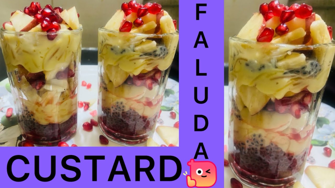 👌🏻Tasty custard Faluda recipe मज़ेदार कस्टर्ड फालुदा🍂