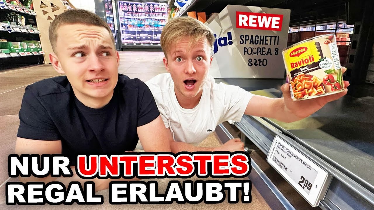 Ein Tag NUR aus UNTEREN REGALEN essen 🍔🍕