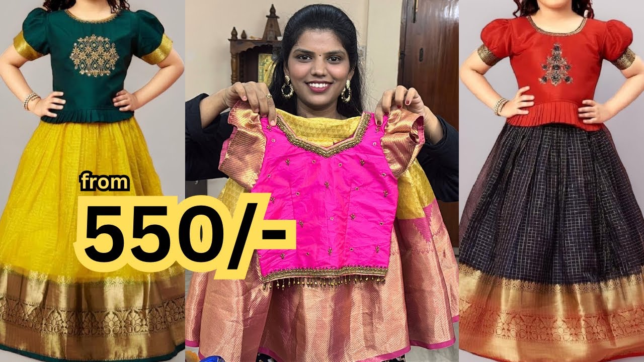 Pattu Pavadai Sattai for Kids 👧✨ Starting at Just ₹550! | Latest Designs @ Hasini Boutique