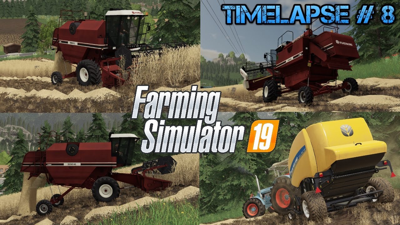 [FS19] - Timelapse #8 Walchen Seasons: An INCREDIBLE HILLSIDE wheat harvest - Fiatagri Laverda! 💪🏽🚜💨