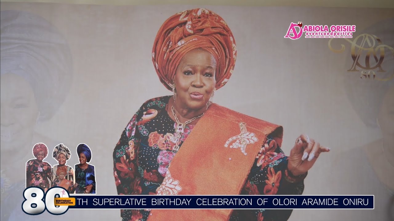 Wife of Late Oba Oniru of Iru Land, Olori Aramide Oniru Children Treats her to classy 80th Birthday