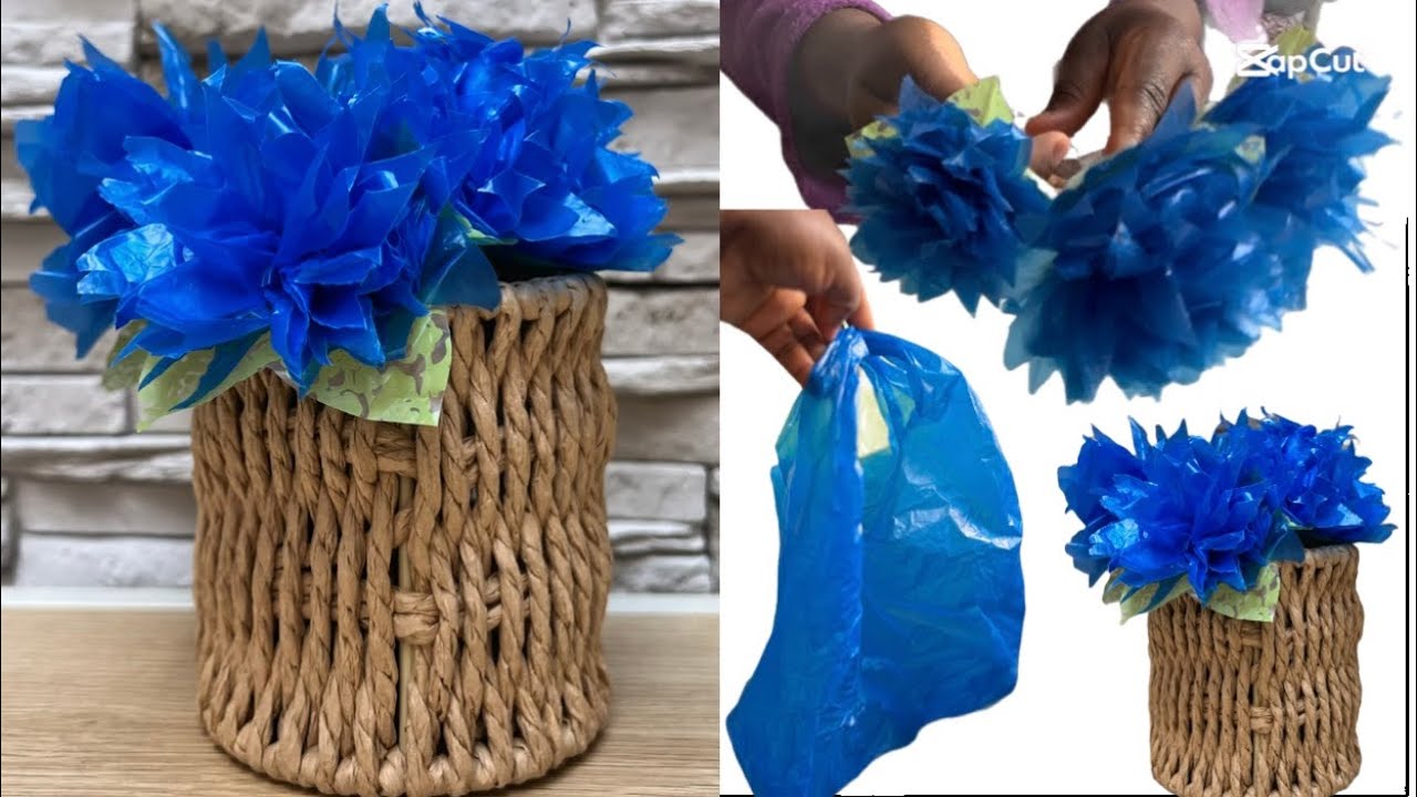 How to Make Flowers from a Plastic Shopping 🛍️ Bag | DIY Flower 