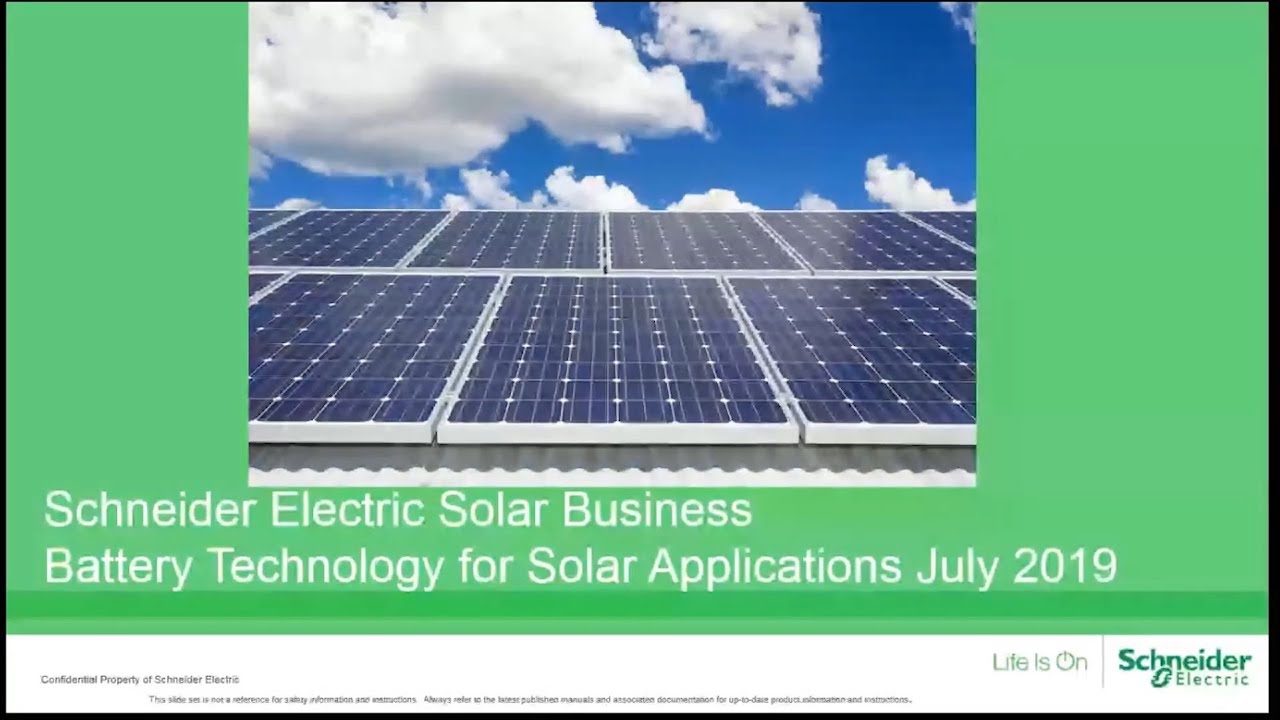 Battery Technologies for Solar Applications Webinar