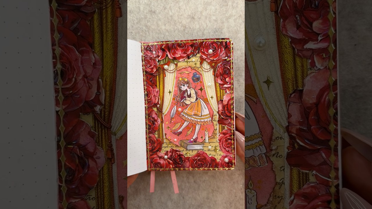 ASMR journal Belle from Beauty and the Beast🌹📚✨👑🕯️🏰|#asmr #journal #disney #belle#scrapbooking