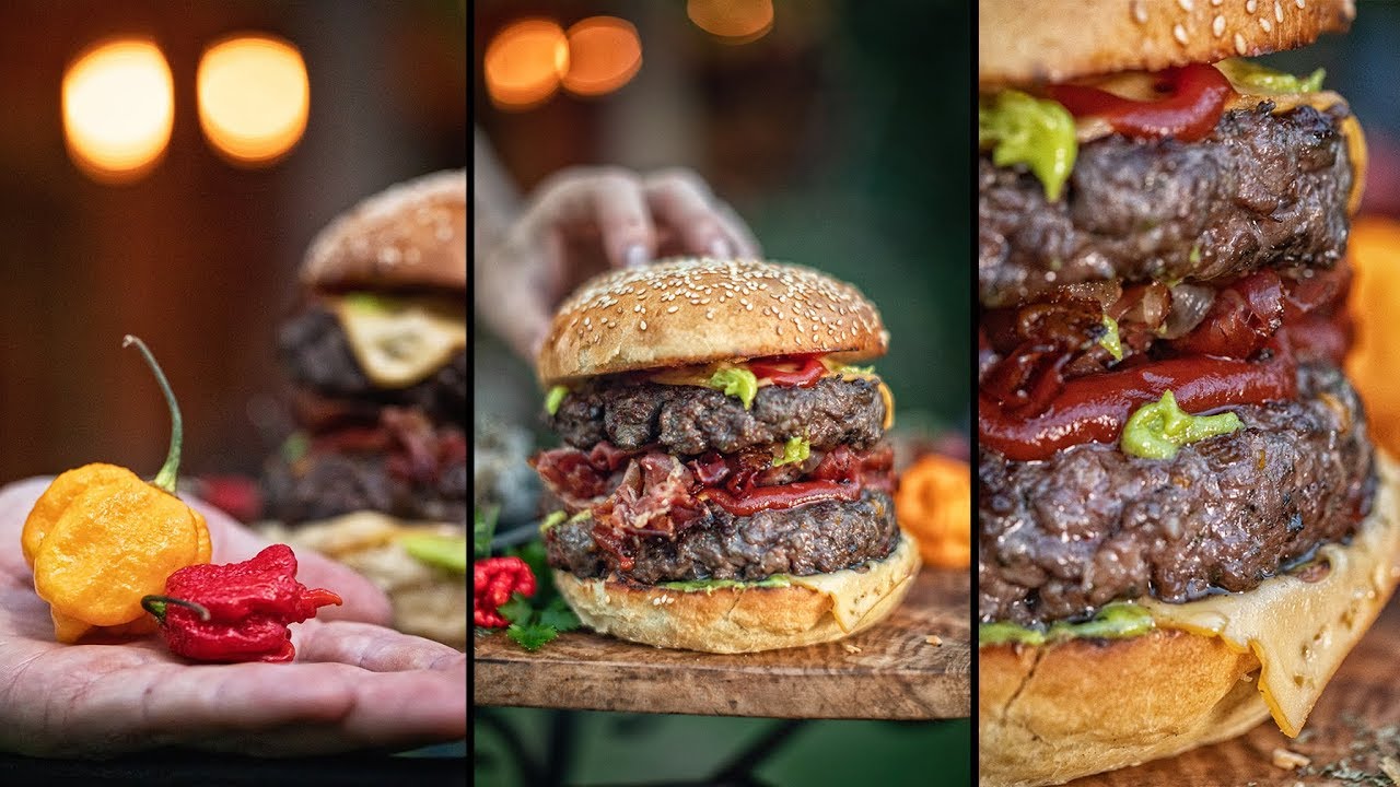 🌶️ HOTTEST BURGER 🍔 IN THE WORLD - ASMR OUTDOOR KITCHEN