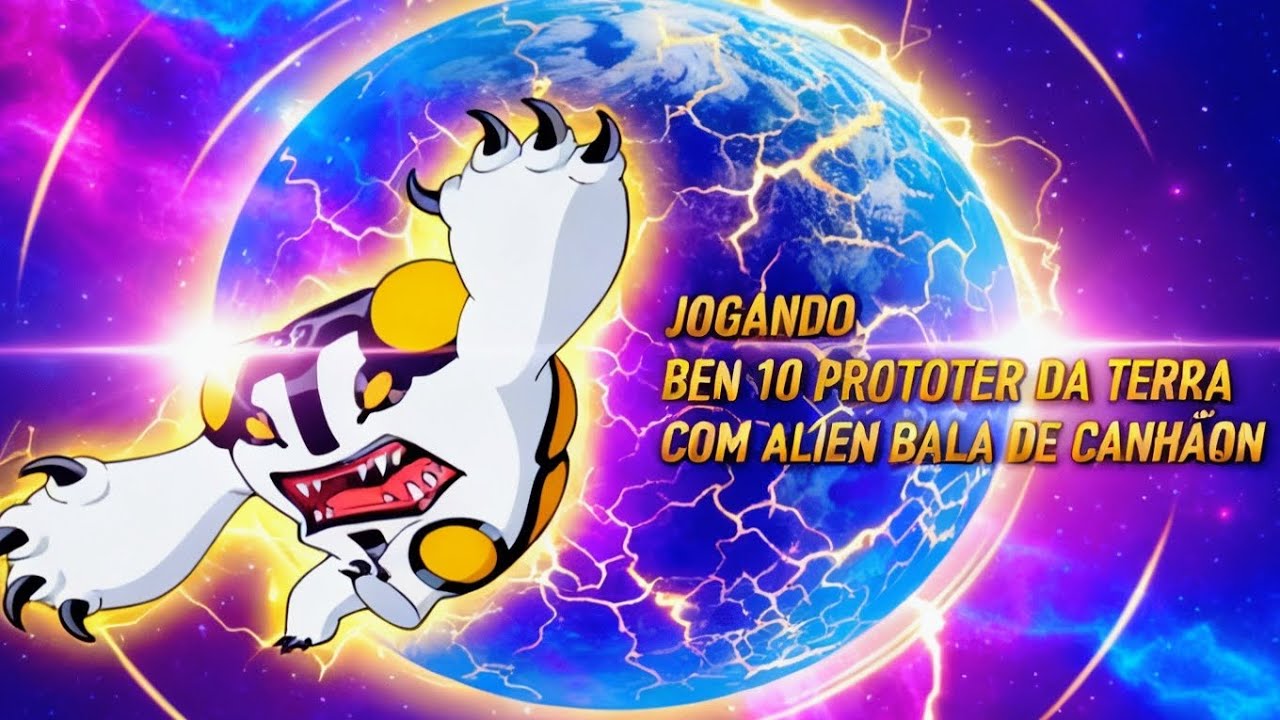 Jogando Ben 10 protetor da terra com um alien em Bala de ca