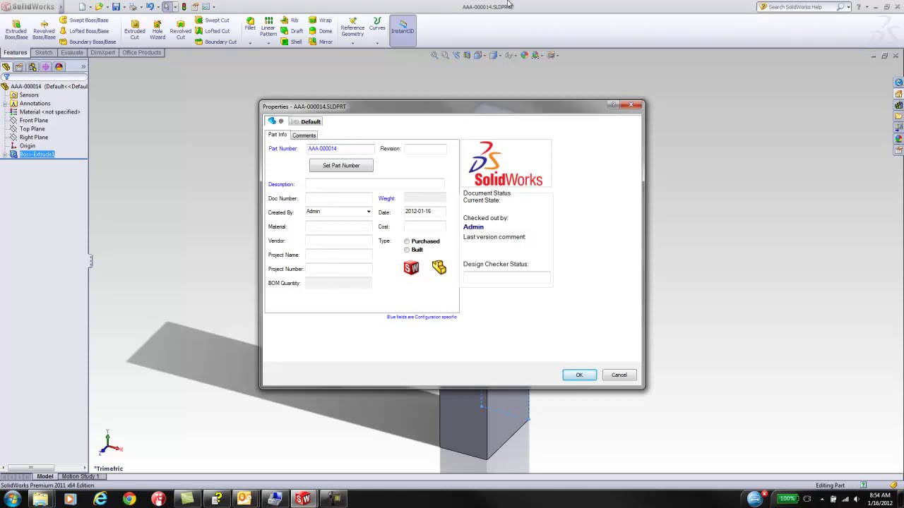 SolidWorks PDM Smart Part Numbering