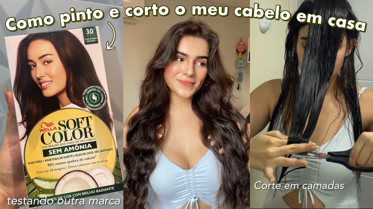 COMO EU CORTO E PINTO MEU CABELO EM CASA| Retocando meu cabelo em casa✨💇🏻‍♀️