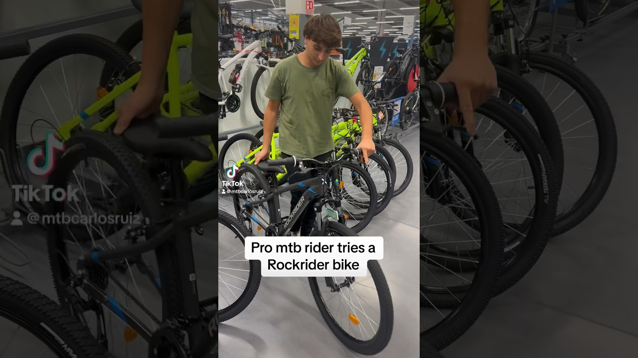 Pro MTB rider tries a rockrider bike🔥#shorts