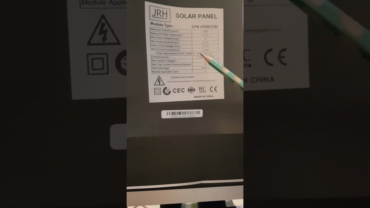 Specificațiile tehnice ale panourilor fotovoltaice