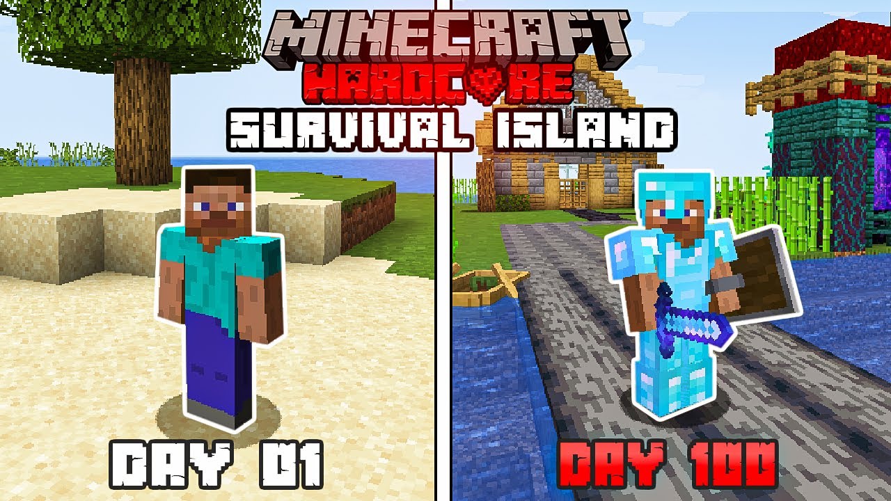 We Survived 100 Days On a Survival Island in Minecraft Hardcore! (Hindi)