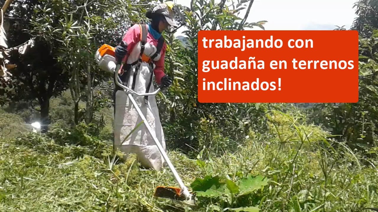 trabajo con guadaña en la finca
