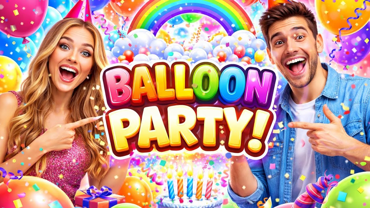 A big balloon party with my friends