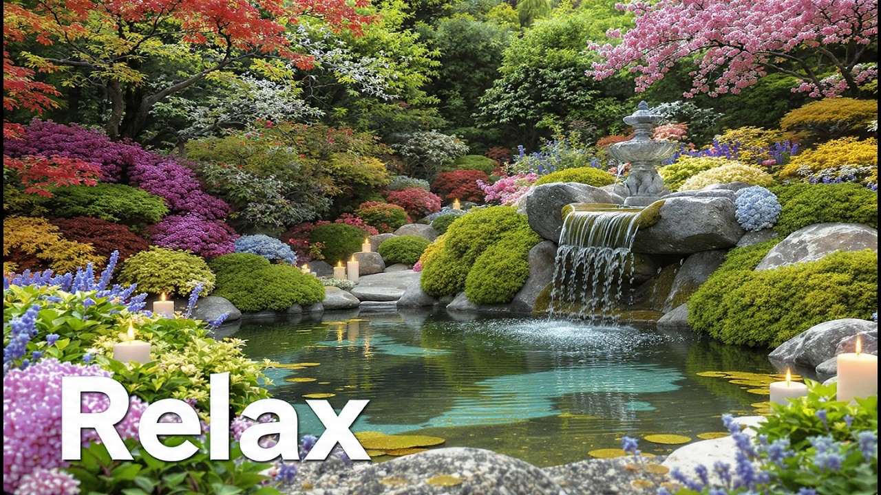 Deep Sleep Music with Calm Bamboo Water Fountain Sounds | Live 24/7