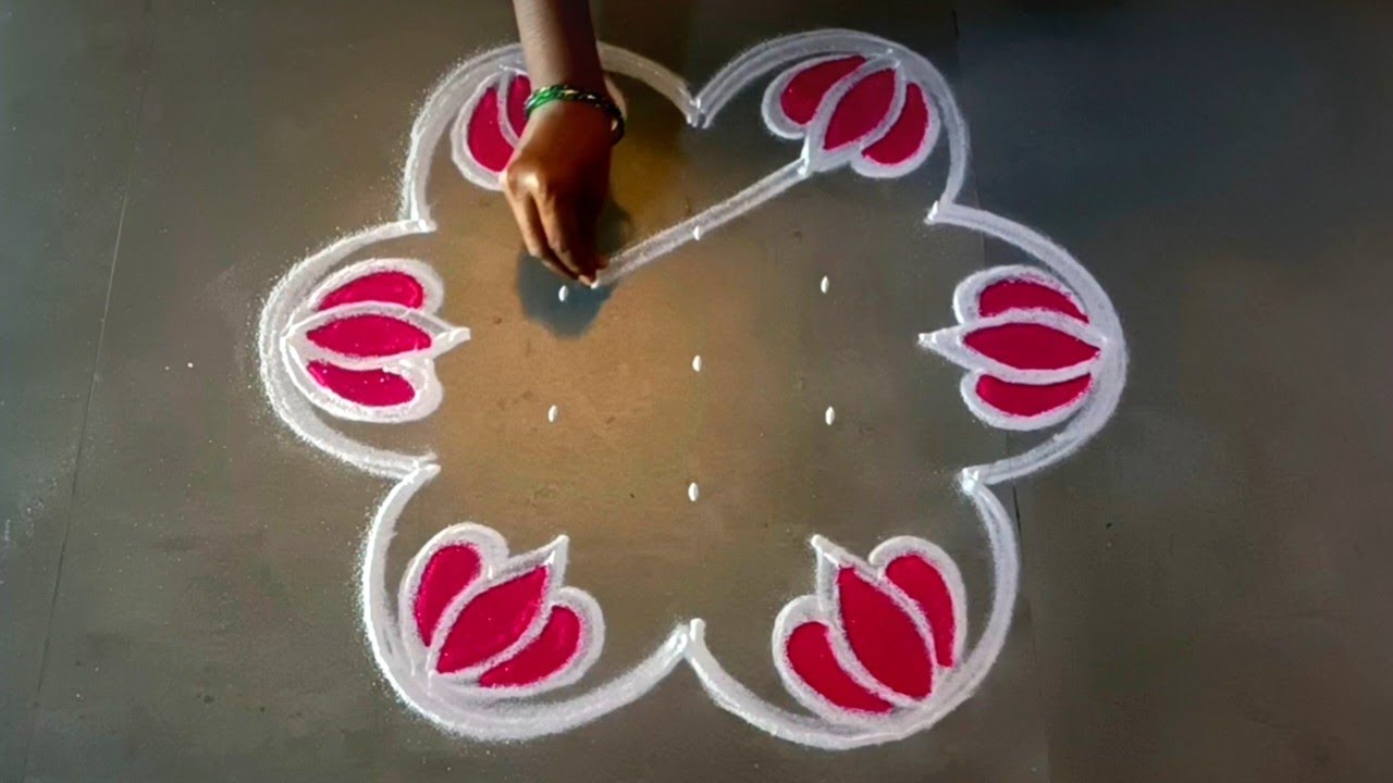 Thaipoosam special simple starlotuskolam/#simplerangolidesign/thaipoosam kolam/gokulramya kolangal